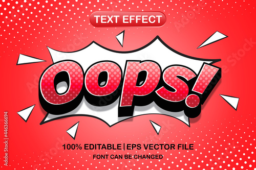 oops 3d editable text effect