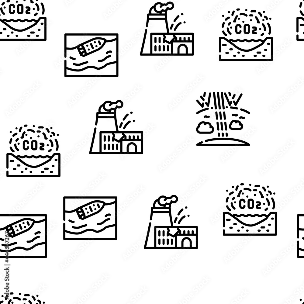 Disaster Destruction Vector Seamless Pattern Thin Line Illustration Disaster Destruction Vector Seamless Pattern Thin Line Illustration