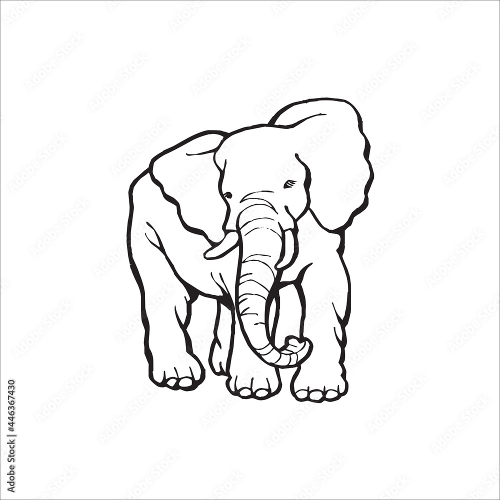 Obraz premium Vector of elephant design on white background, Vector elephant for your design template.