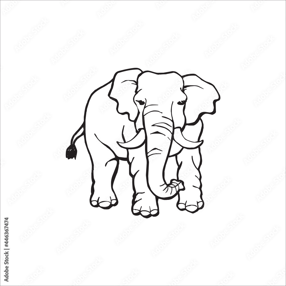 Vector of elephant design on white background, Vector elephant for your design template.
