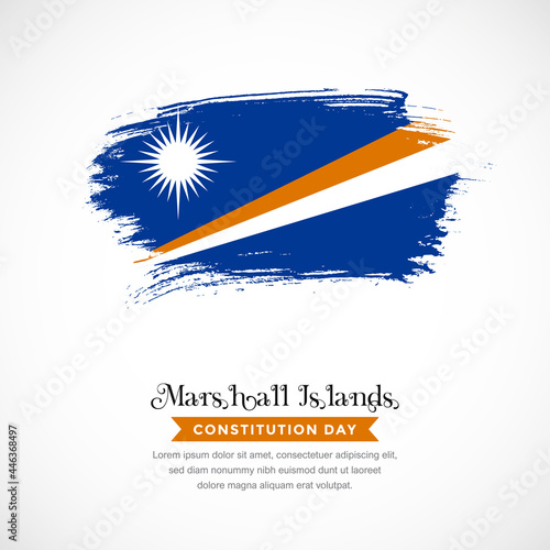 Brush stroke concept for Marshall Islands national flag. Abstract hand drawn texture brush background
