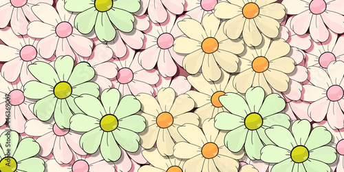 Bild auf Leinwand Variety of marguerites for background