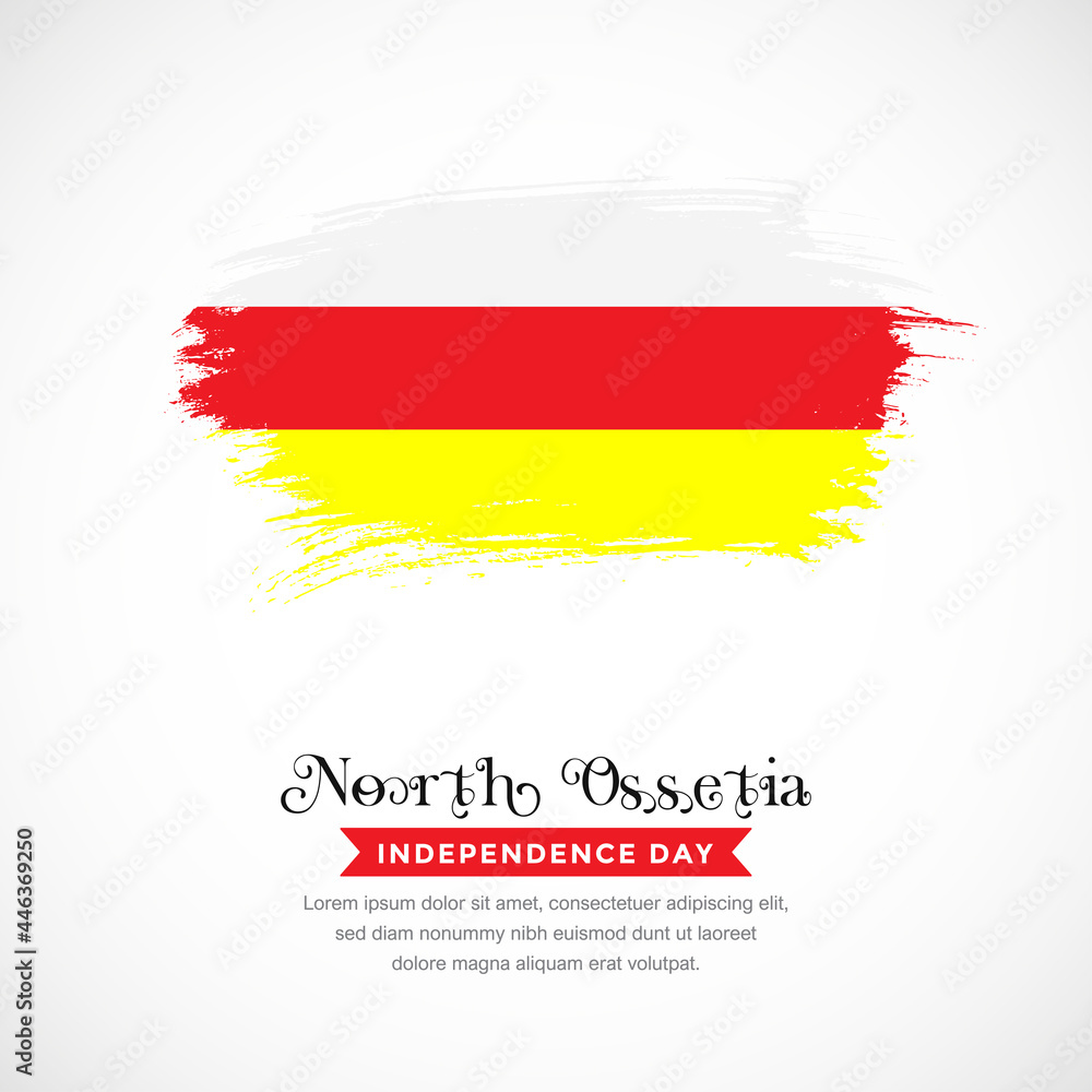 Brush stroke concept for North Ossetia national flag. Abstract hand drawn texture brush background Brush stroke concept for North Ossetia national flag. Abstract hand drawn texture brush background
