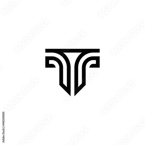 t initial law logo design vector template