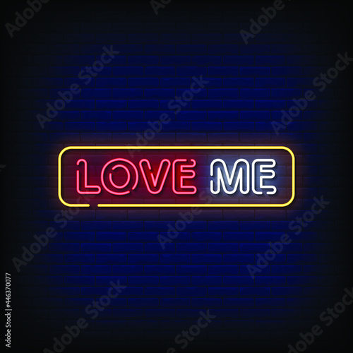 Love Me Neon Signboard On Brick Wall