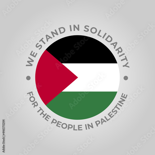 Free Download We Stand In Solidarity for the People in Palestine Circle Vector - GFXLoad