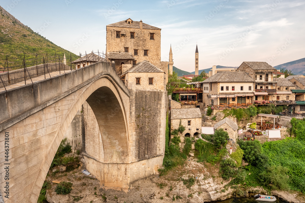 Stari Most bridge in old town of Mostar, BIH
