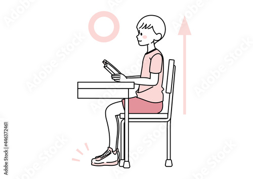 椅子に座る子供の姿勢