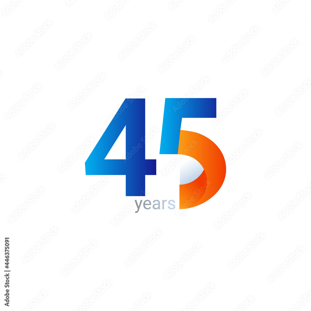 45 Years Anniversary Celebration Vector Template Design Illustration 45 Years Anniversary Celebration Vector Template Design Illustration