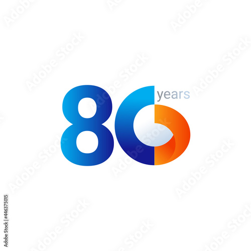 80 Years Anniversary Celebration Vector Template Design Illustration