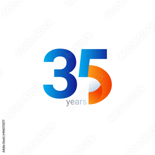 Free Download 35 Years Anniversary Celebration Vector Template Design Illustration - GFXLoad
