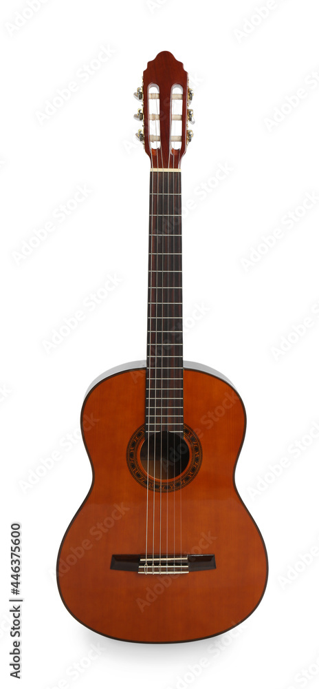 Fototapeta premium Acoustic guitar isolated on white. String musical instrument
