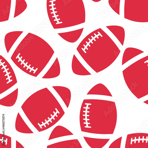 Seamless pattern tile with rugby ball shapes. Football.