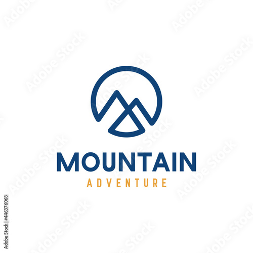 Simple Mountain Adventure logo design for Outdoor, Adventure, and Hiking Club logo design
