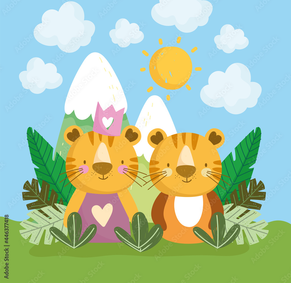 Fototapeta premium cute tiger couple