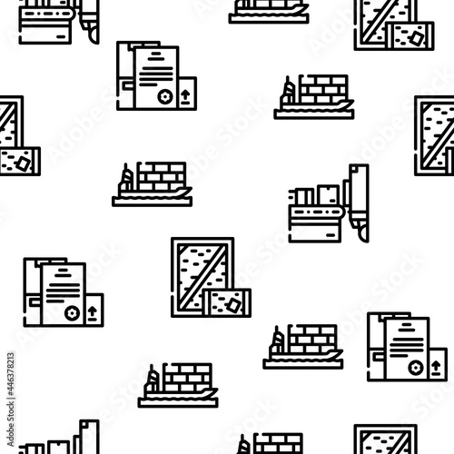 Wholesale Service Vector Seamless Pattern Thin Line Illustration