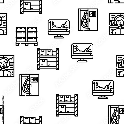 Wholesale Service Vector Seamless Pattern Thin Line Illustration