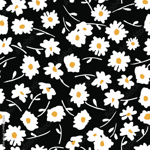 Floral print. Seamless pattern tile. Abstract. Fabric.