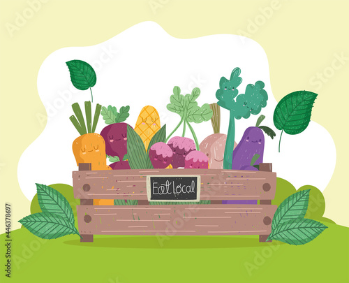 cute vegetalbes in basket photo