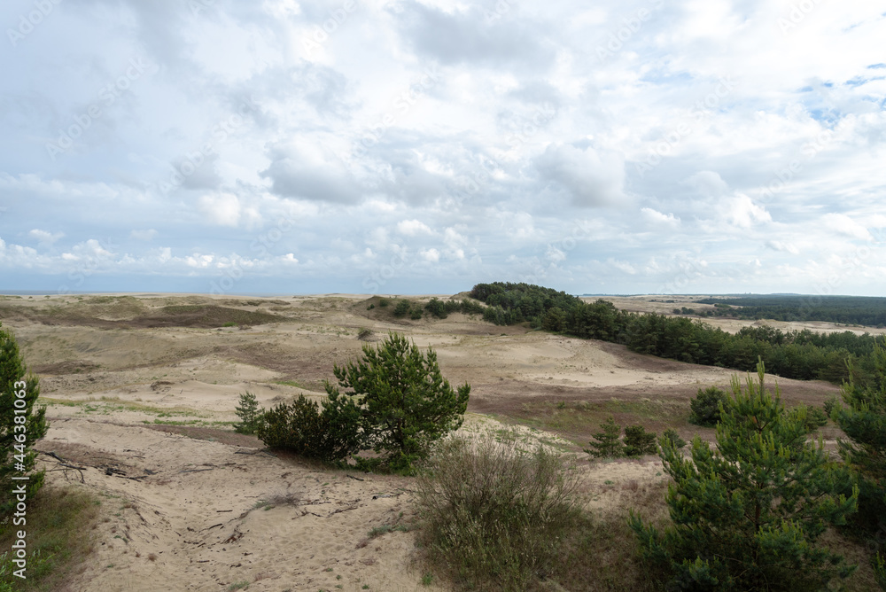 amazing view of sandy Grey Dunes at the Curonian Spit.