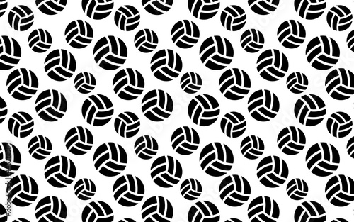 Seamless pattern tile background with volleyball ball shapes. Banner.