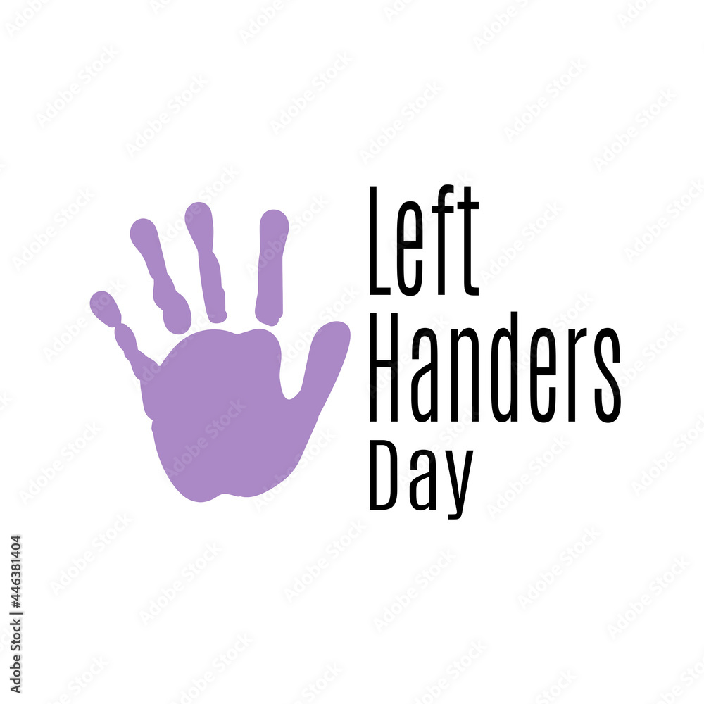 Obraz premium Left Handers Day, left hand print for post or postcard