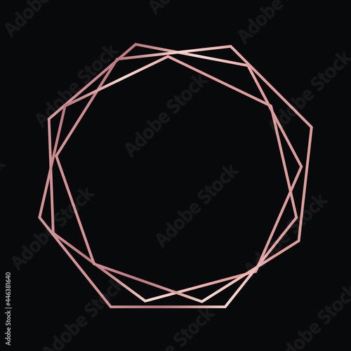 Rose gold geometric polygonal frame