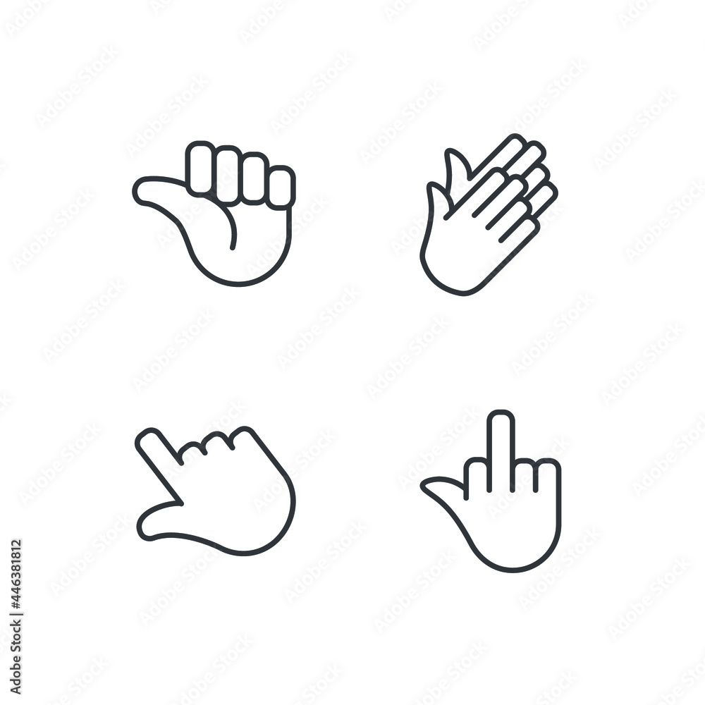 Fototapeta premium hands set icon, isolated hands set sign icon, vector illustration