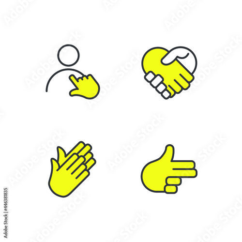 hands set icon, isolated hands set sign icon, vector illustration