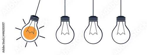 Lightbulbs Idea Strategy Concept - Vector Illustration Isolated On White Background