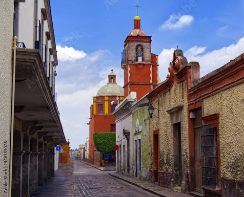 Querétaro - Street by Templo y Convento de Mont Carmel