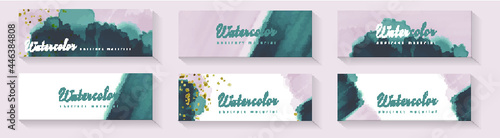 Abstract watercolor material design template for wedding paper, card, celebration, elegant design