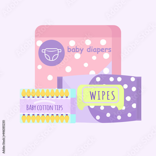 Cosmetics for mom and baby. Packing a hospital bag. Cosmetics for newborn.