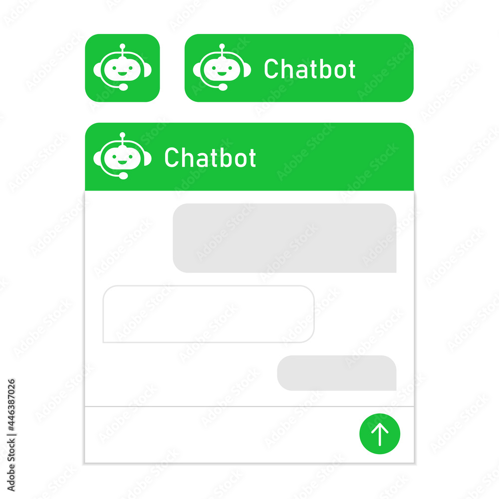 Chatbot and dialogue window. Mobile helper, contact us form, chat with the support service concept. Interface of the dialog box site for user support. Vector illustration on white background. Chatbot and dialogue window. Mobile helper, contact us form, chat with the support service concept. Interface of the dialog box site for user support. Vector illustration on white background.