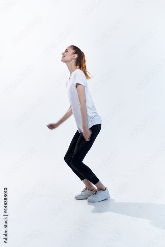woman in sports uniform caps workout cardio exercise woman in sports uniform caps workout cardio exercise