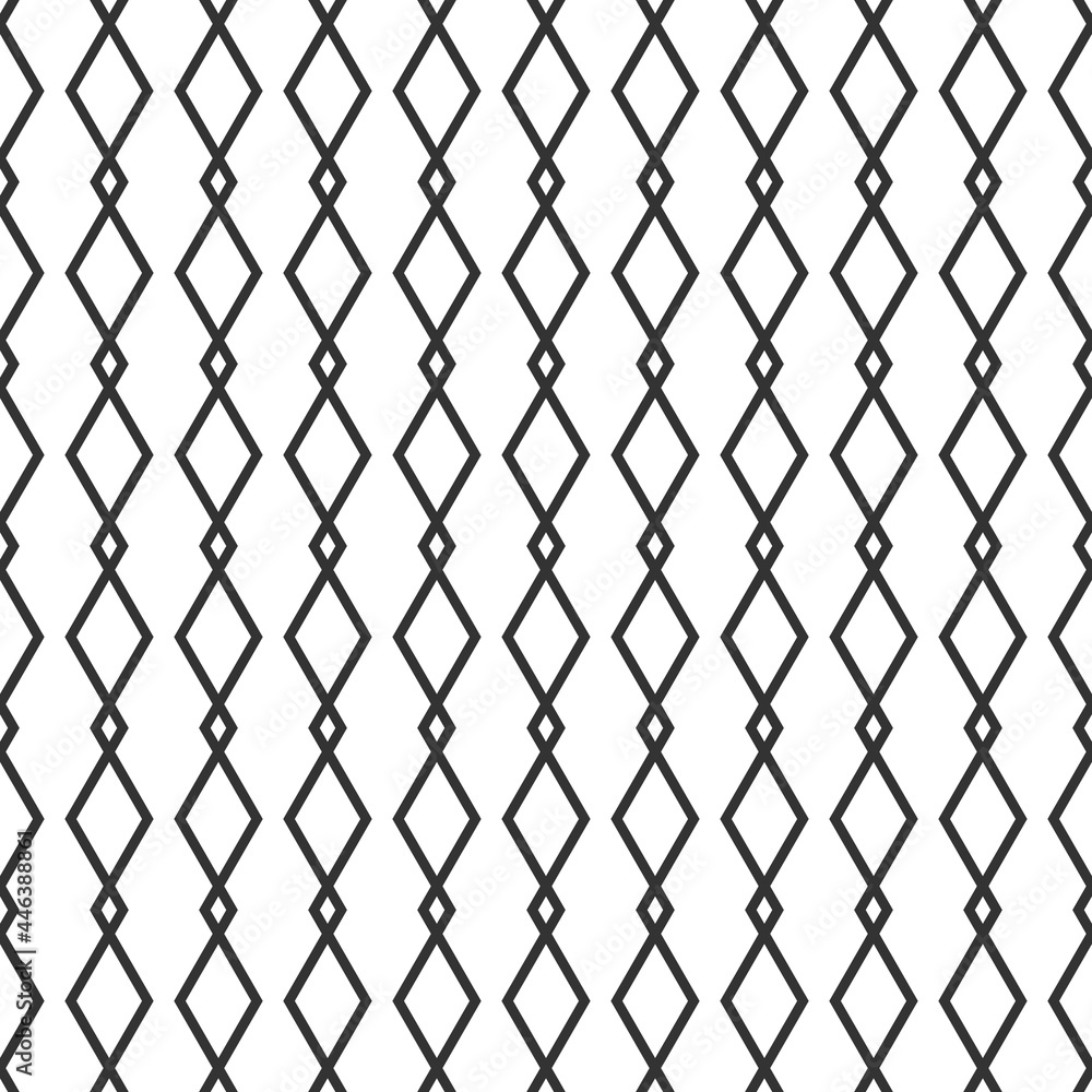 Fototapeta premium Seamless pattern with black line rhombus. Ethnic symmetric background. modern pattern.