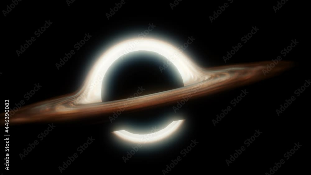 Black hole Slowly rotating in Space. The event horizon of black hole. Black hole Slowly rotating in Space. The event horizon of black hole.