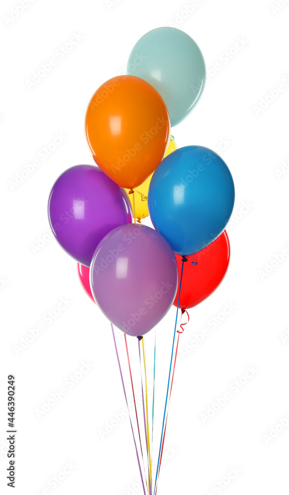 Bunch of colorful balloons on white background Bunch of colorful balloons on white background
