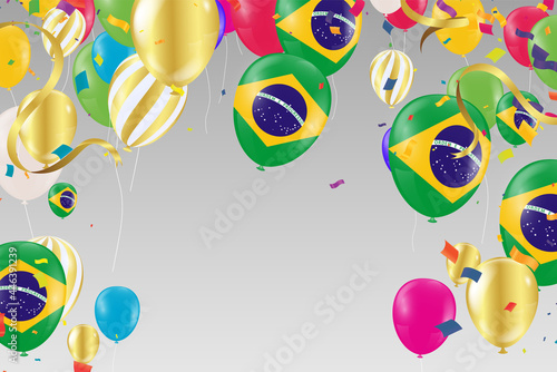 Brazil Independence Day poster. Patriotic holiday.Brazil balloons