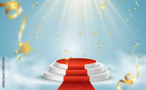 Vector illustration for award winners. Pedestal or platform for honoring prize winners.