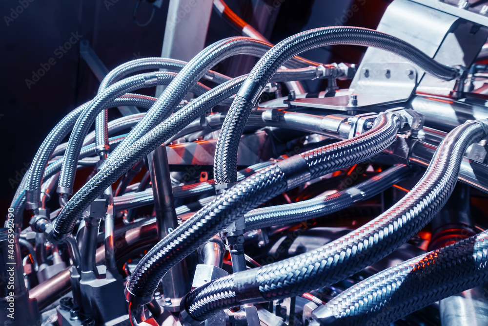 Electric generating engine of a gas pumping unit. A huge turbine in the enterprise for clean energy. Electric generating engine of a gas pumping unit. A huge turbine in the enterprise for clean energy.