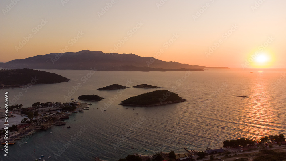 Obraz premium sunset on Albania beach shiny