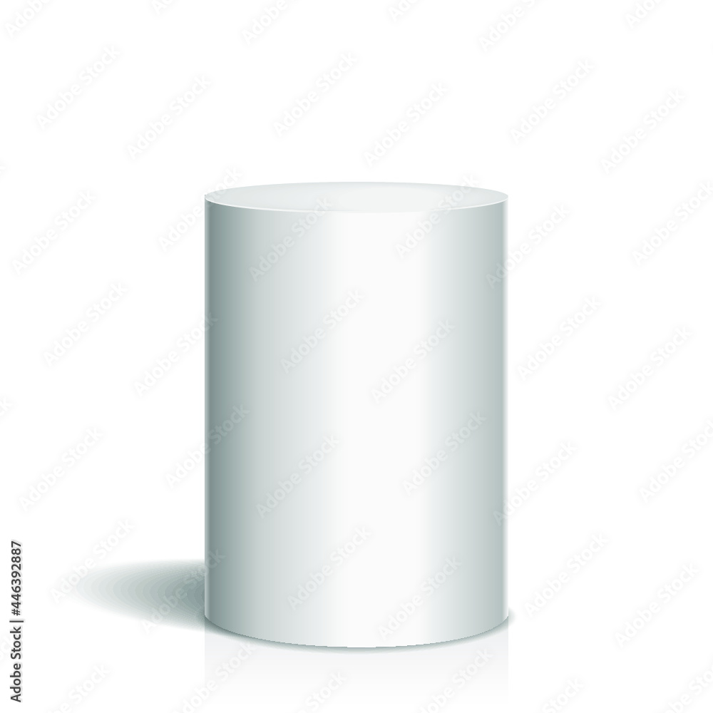 White cylinder isolated on a white background. 3d rendering White cylinder isolated on a white background. 3d rendering