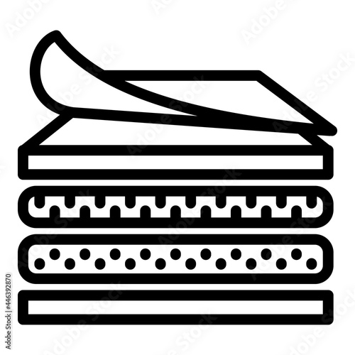 Mattress construction icon. Outline mattress construction vector icon for web design isolated on white background