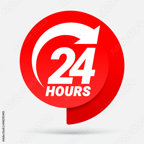 24 hours order execution or delivery service icons.
