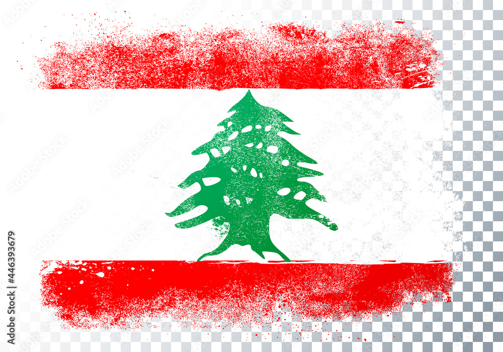 Obraz premium Vector Illustration Grunge Flag Of Lebanon