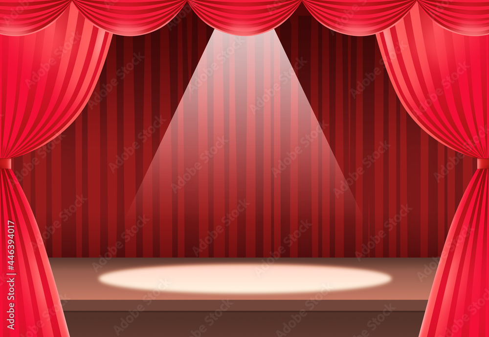 スポットライトに照らされた舞台 イラスト背景 Stock Illustration Adobe Stock