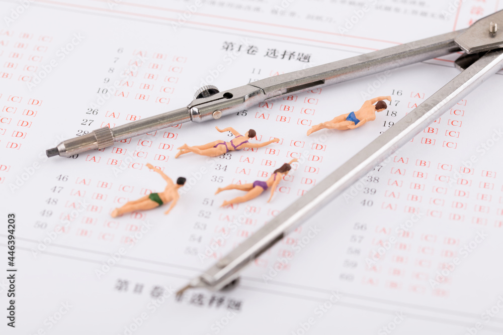 The swimmer and the compass are on the answer sheet The swimmer and the compass are on the answer sheet