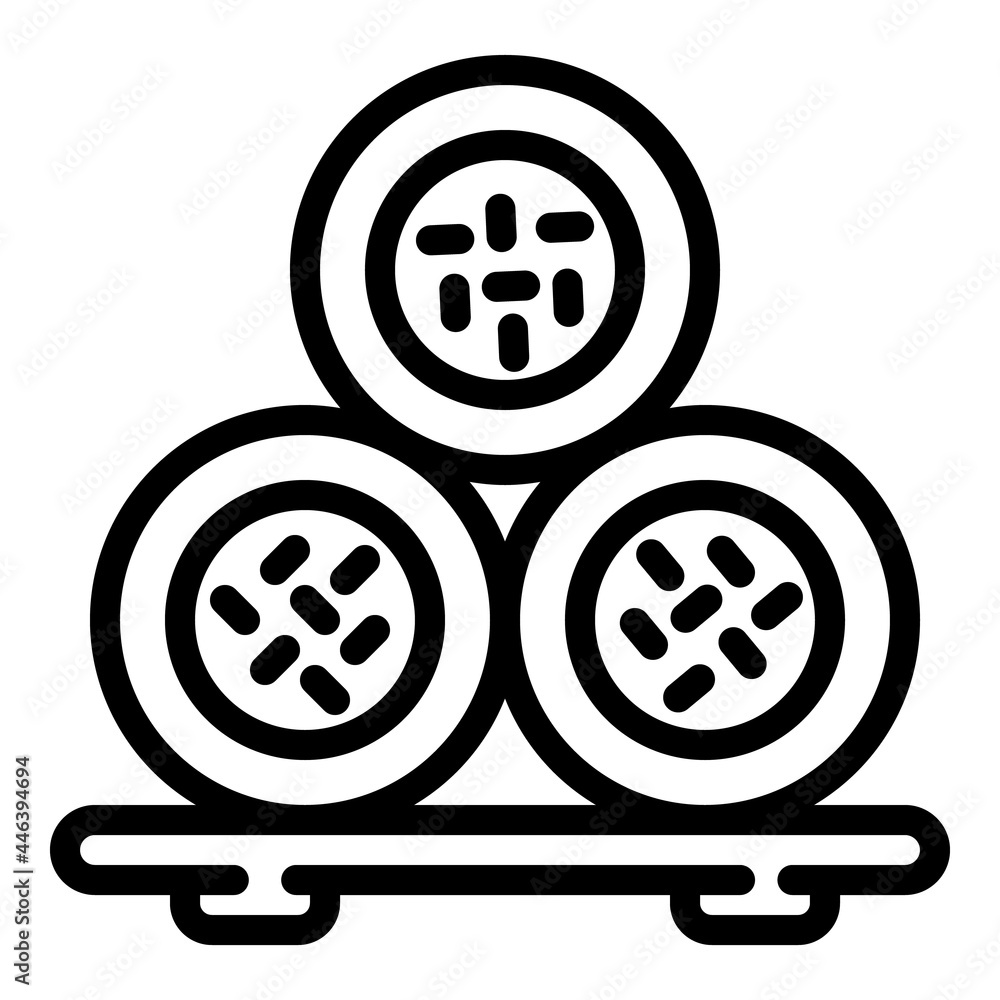Sushi roll stand icon. Outline sushi roll stand vector icon for web design isolated on white background Sushi roll stand icon. Outline sushi roll stand vector icon for web design isolated on white background
