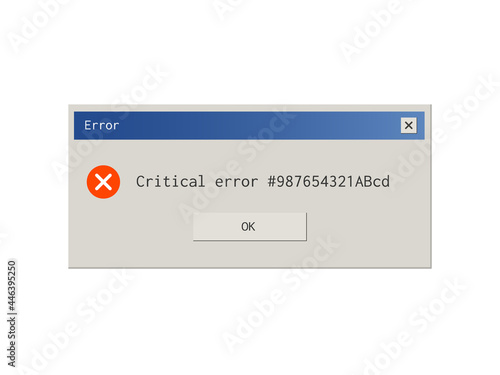 Retro style error message pop up window